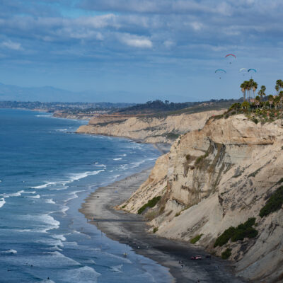 Torrey Pines Cliffs and Hang Gliders